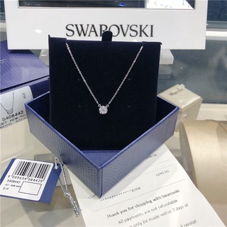 Swarovski สร้อยคอแฟชั่น ประดับเพชร ทรงกลม ไม่จางหาย สําหรับผู้หญิง c815