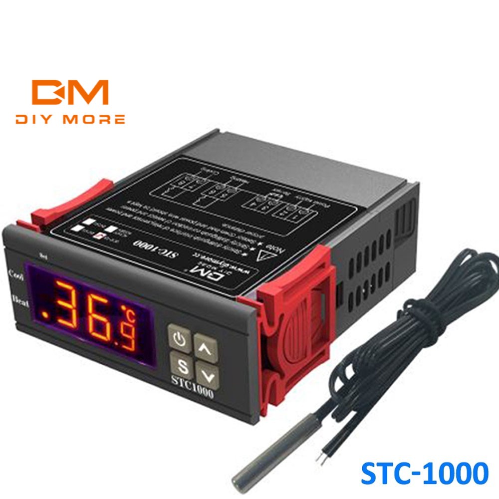 DIYMORE STC1000 DC 12V 24V DC12V-72V โวลต์ AC 110-220 โวลต์ตัวควบคุมอุณหภูมิดิจิตอลเทอร์โมพิพิธภัณฑ์สัตว์น้ำเซนเซอร์ที่มีช่วงอุณหภูมิการสอบสวน -50 ~ + 99 ° C