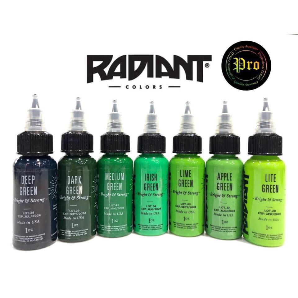 Radiant Colors Tattoo Ink  1oz นำเข้าจาก USA สีสำหรับงานสัก หมึกสัก Green ราคา ถูกที่สุด โปรบีเคเค แกลเลอรีภาพที่ 4
