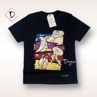 เสื้อยืด พิมพ์ลายตัวอักษร SPONGEBOB DEGESS APPAREL BRAND PREMIUM DISTRO สําหรับผู้ชาย และผู้หญิง อายุ 1-12 ปี