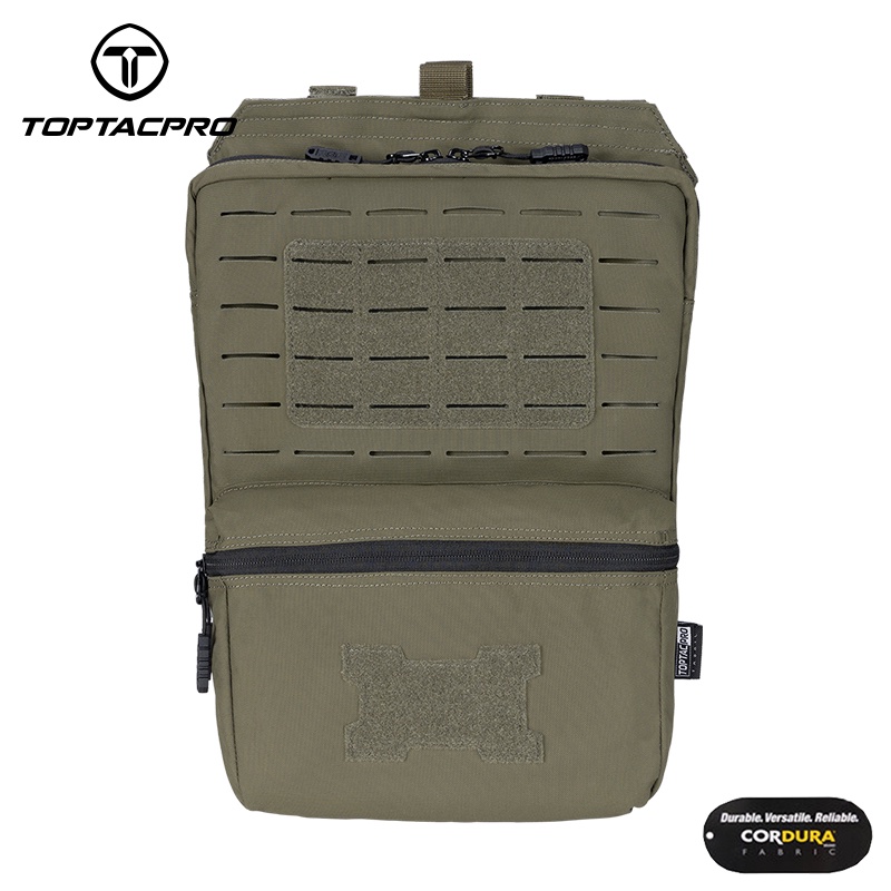 Toptacpro Tactic 2L Hydration Pouch เลเซอร์ตัด MOLLE Double Sundries กระเป๋า 500D Cordura Nylon Hydration กระเป๋าเป้สะพายหลัง 8505