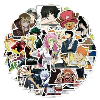 SALE!ลายการ์ตูนอะนิเมะ ดาบพิฆาตอสูร  onepiece วันพีซ NARUTO jujutsu kaisen มหาเวทย์ผนึกมาร  50แผ่น anime sticker