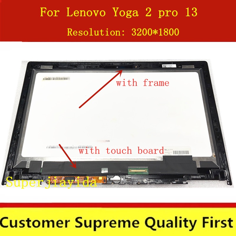 Free shipping with bezel LCD Assembly For Lenovo Yoga 2 pro 13 LTN133YL01 lcd display touch screen d