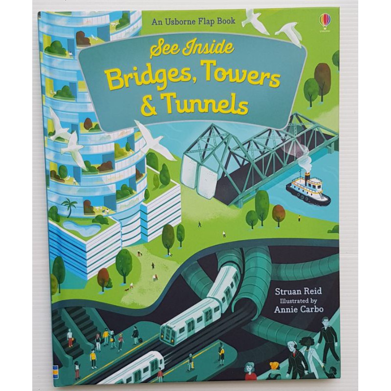See inside สะพาน Bridges, Towers & Tunnels เหมาะสำหรับ 6 ขวบ+  Board book กระดาษแข็งทุกหน้า with flaps