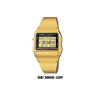 Casio รุ่นDB-380G-1DFระบบดิจิติล เรือนสีทองสายปรับเลื่อนได้เอง