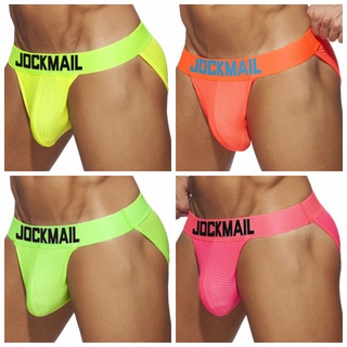 Jockmail แฟชั่น สีพื้น ผู้ชาย ชุดชั้นใน โพลีเอสเตอร์ ไฟเบอร์ ตาข่าย กางเกงบ็อกเซอร์ กางเกงกีฬา ระบายอากาศ กางเกงชั้นใน เอวต่ํา ขนาดใหญ่