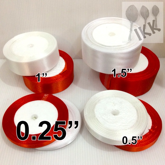 (RB 019) 25 ela = 22 เมตร 0.25 Reben Riden ริบบิ้นซาติน