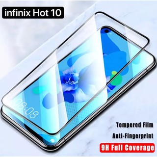 [ส่งจาทไทย] ฟิล์มกระจกนิรภัย เต็มจอ infinix Hot 10 ฟิล์มขอบดำ ฟิล์มกันกระแทก Tempered Glass