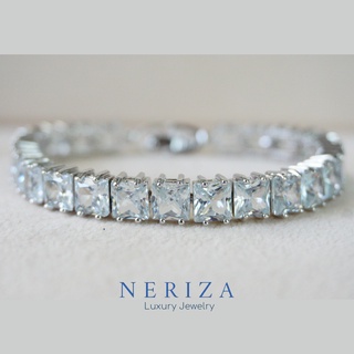 Neriza Jewelry/ข้อมือเพชรสังเคราะห์เกรดพรีเมี่ยมประกายไฟเทียบเท่าเพชรแท้ จัดส่งฟรี NB019