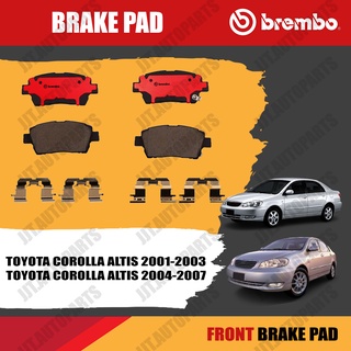 Brembo ผ้าเบรค TOYOTA COROLLA  ALTIS 2001-2003, 2004-2007 โตโยต้า อัลติส หน้าหมู 2001-2003, 2004-2007 [หน้า, ดิสก์หลัง]