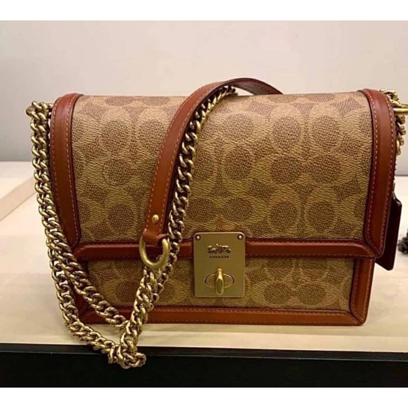 Coach Hutton Shoulder Bag In Blocked Signature Canvas ThaiPick