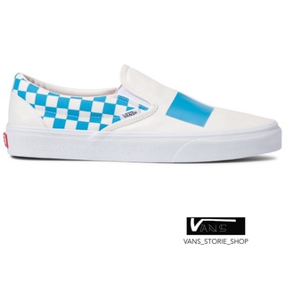 VANS SLIP ON MOCA  LOGO CYAN SNEAKERS สินค้ามีประกันแท้