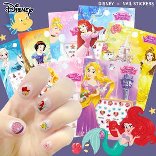 Disney สติกเกอร์ติดเล็บ ลายการ์ตูนดิสนีย์ เจ้าหญิงดิสนีย์ นางเงือกน้อย ราพันเซล ของแท้ ของขวัญสําหรับเด็ก