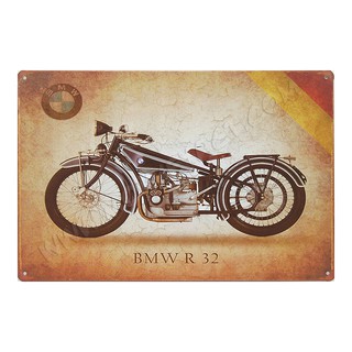 ป้ายสังกะสีวินเทจ BMW Motorcycle R 32 (1932)