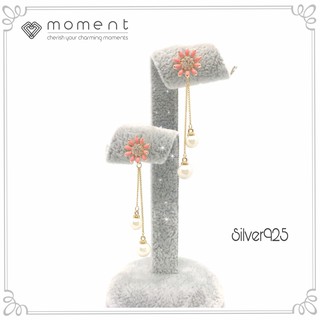 Moment ต่างหู A0012-P ก้านเงินแท้ 92.5% Nickle Free