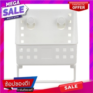 ตะกร้าแขวนติดผนังสูญญากาศ R1860 สีขาว KECH ตะกร้าใส่ของในครัว PLASTIC BASKET WITH SUCTION CUP R1860 WHITE