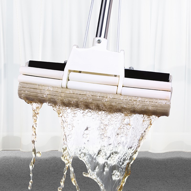 2-in-1 Squeeze Sponge Mop - Wet And Dry Floor Cleaning With Replacement Head