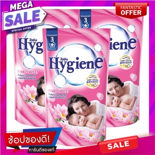 ไฮยีนน้ำยาปรับผ้านุ่มสีชมพู 600มล. แพค 3 Hygiene Fabric Softener Pink 600ml. Pack 3