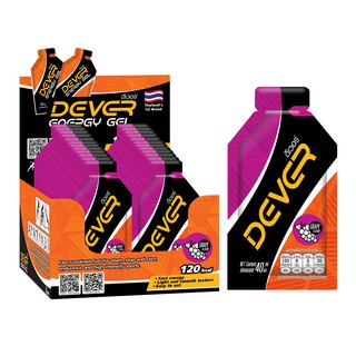 DEVER energy gel (vital source of energy) ดีเวอร์ เจลให้พลังงาน เกลือแร่ สำหรับนักกีฬา นักวิ่ง &gt; 40 ML องุ่น 24 ซอง