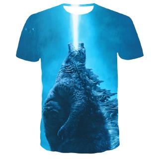 เสื้อยืดพิมพ์ลาย godzilla king of the monsters 3 มิติสําหรับเด็ก