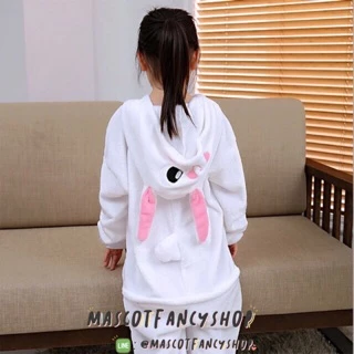 [มี COD] ชุดนอนมาสคอต เด็ก กระต่าย ขาว หน้าอกชมพู