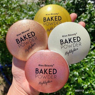 Kiss Beauty BAKED Powder ไฮไลท์หน้าฉ่ำวาว มีเลือกใช้ถึง 4 สี เนื้อมีความละมุนนีมาก สีสวยปังสุดๆ NO:81281