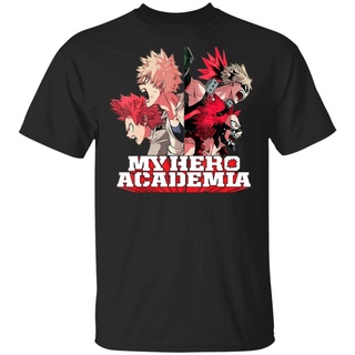 เสื้อยืดคอกลมเสื้อยืด ผ้าฝ้าย พิมพ์ลาย My Hero Academia Bakugou Katsuki Kirishima Eijiro สําหรับผู้ชาย และผู้หญิงผ้าฝ้าย