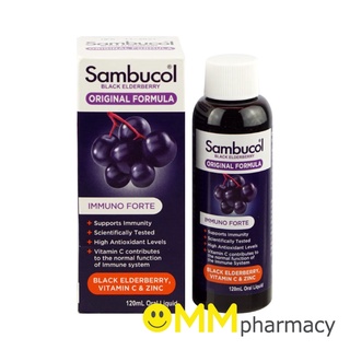 SAMBUCOL BLACK ELDERBERRY ORIGINAL FORMULA 120ML.แซมบูคอล แบล็ค เอลเดอร์เบอรี่ ออริจินอล ชนิดน้ำ 120มล.