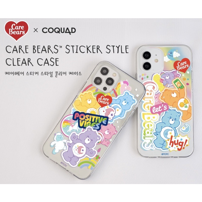 Care Bear X COQUAD Sticker Style Clear Case for iPhone 13 pro max เคสไอโฟน