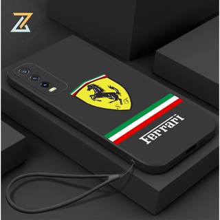 Zymello เคส VIVO Y21 V23 5G V23E 5G Y12S Y12 Y20 Y15S V21 5G Y50 Y33S Y12A Y91C Y20A Y17 Y11 Y15 Y21S Y21T Y33T Y85 เคสโทรศัพท์ซิลิโคนแท็กรถหรู (พร้อมเชือกเส้นเล็ก)