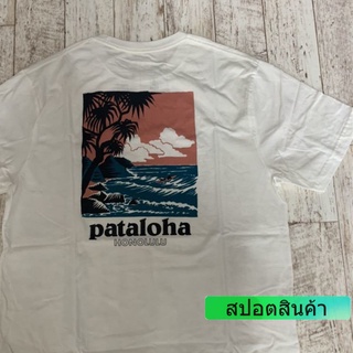 ใหม่ Patagonia เสื้อยืดแขนสั้นผ้าฝ้ายลายแผนที่ภูเขาสําหรับผู้ชายผู้หญิง