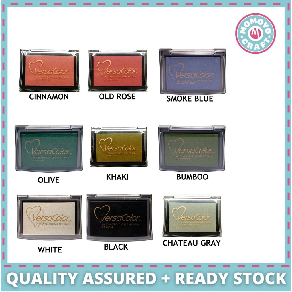 Tsukieko Versa Color Ultimate Pigment Ink (อบเชย/โอลด์โรส/SmokeBlue/Olive/Khaki/ไม้ไผ่/ขาว/ดํา/ChateauGray)