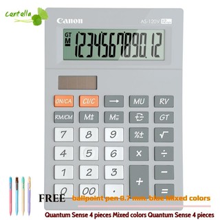 Canon AS-120V Calculator Gray Free ballpoint pen 0.7 mm. blue Mixed colors Quantum Sense 4 pieces