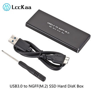 Lcckaa เคสฮาร์ดดิสก์ภายนอก USB 3.0 M2 SSD USB3.0 เป็น M.2 NGFF รองรับ 2230 2242 2260 2280