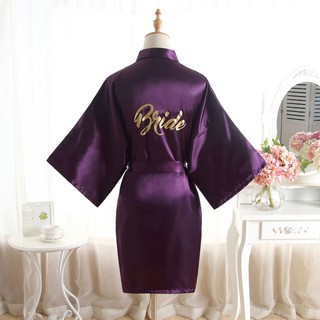 ชุดแต่งงานเจ้าสาวชุดแต่งงานชุดเจ้าสาวเพื่อนเจ้าสาว Women Silk robes Gown Wedding Bride robe Bridesmaid Bridal robe