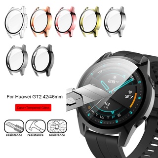 เคสกระจกนิรภัย กันชนหน้าจอ แบบบางพิเศษ สําหรับ Huawei Watch GT 2 GT2 42 มม. 46 มม.