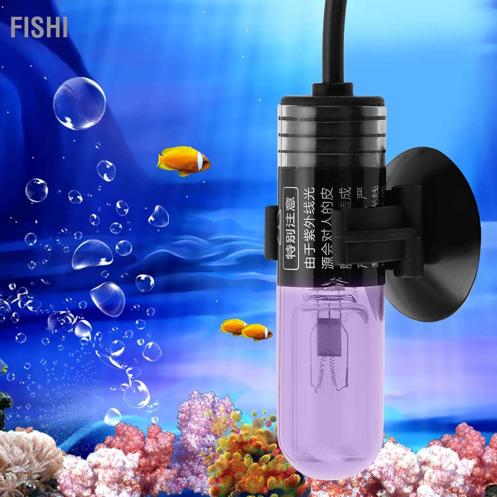 Fishi 3W AUV-03A Fish Tank UV Sterilization Lamp Aquarium Ultraviolet Submersible Water Disinfection Sterilizer Light CN Plug 220V