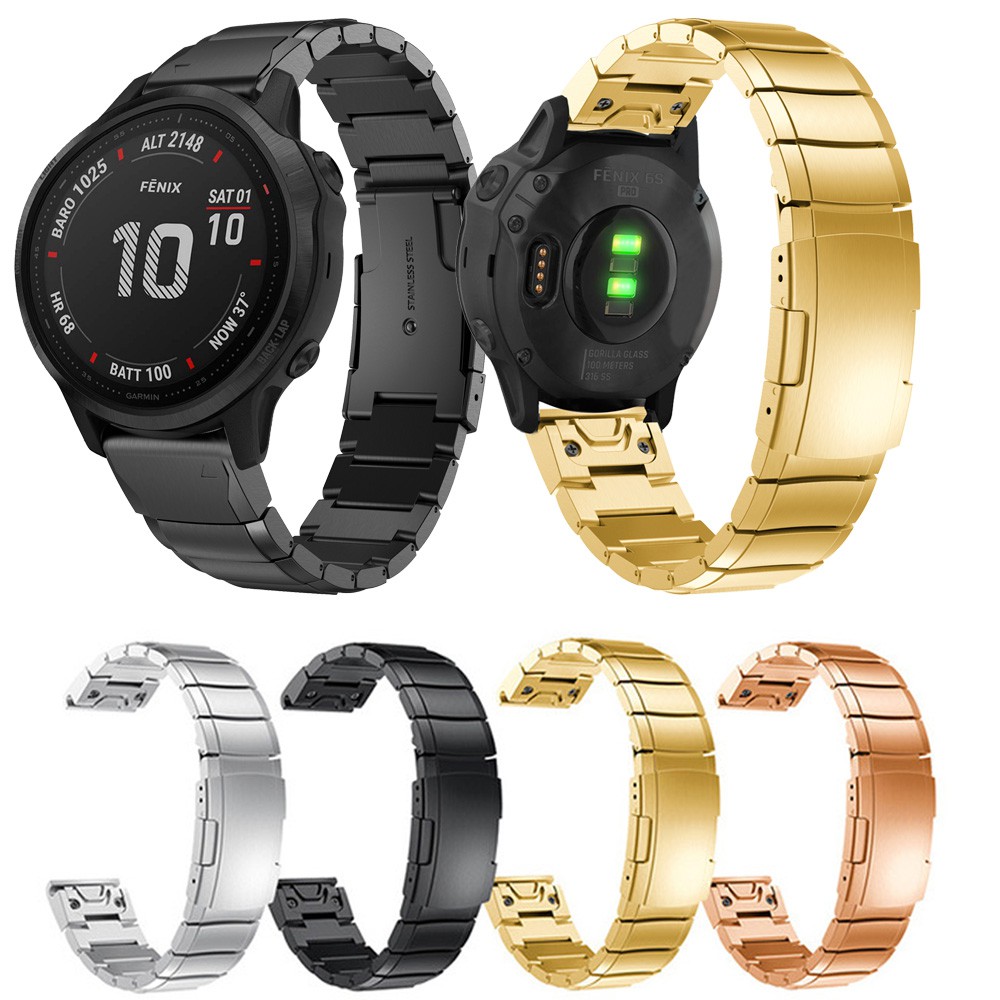 Bracelet Acier Inoxydable Pour Garmin Fenix 6S/5S/5S Plus - Largeur 20mm, Style Luxe