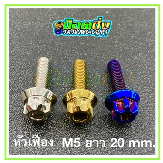 น็อตสแตนเลส หัวเฟือง ขนาดเกลียว m5 ยาว 20 mm.