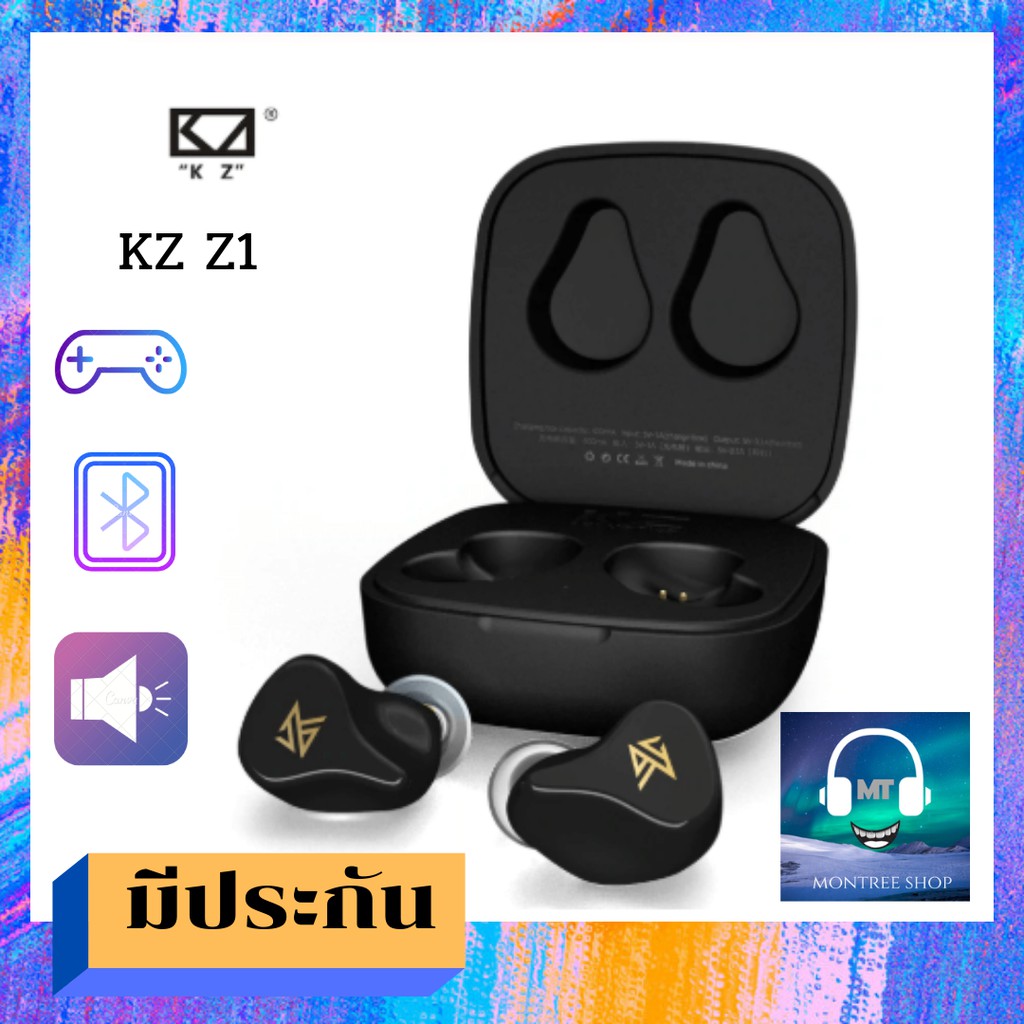 KZ Z1 TWS True Wireless V5.0 หูฟัง Dual แม่เหล็กแบบไดนามิกหูฟังเกม TOUCH Control การตัดเสียงรบกวน