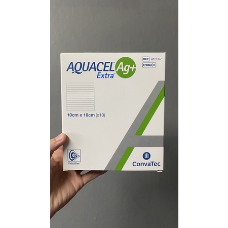 Aquacel Ag+ extra 10x10/ แผ่นดูดซับแผล Aquacel /อควาเซล/แผ่นดูดแผลกดทับ