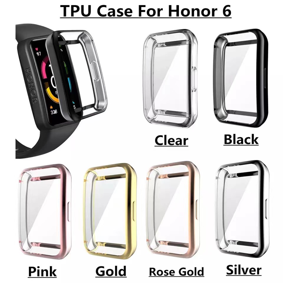 เคส TPU นิ่ม ป้องกันหน้าจอ อุปกรณ์เสริม สําหรับ Huawei Band 6 Honor Band 6