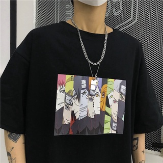 เสื้อยืดคู่ ลำลอง ลายนารูโตะ สไตล์ฮิปฮอป ใส่รับลมร้อน สำหรับผู้ชายและผู้หญิง