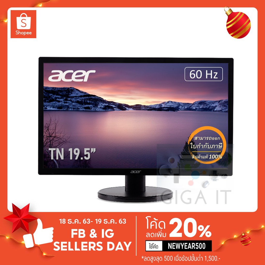 ⚡[SPCCBFUUH ลด 10% สูงสุด 500 CCB] ACER Monitor รุ่น EH200Qbi 19.5