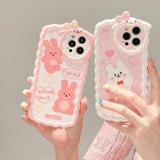 ✨ส่งเชือกเส้นเล็ก✨เคสไอโฟน14 Pro Max 13 12 11 เคส for iPhone 14พลัส กระต่ายสีขาว น่ารัก พกง่ายๆ การป้องกันการตก Case