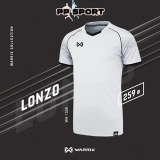 เสื้อฟุตบอลคอวีแขนสั้นสีขาว Football Warrix LONZO WA 1558 Size S-3L