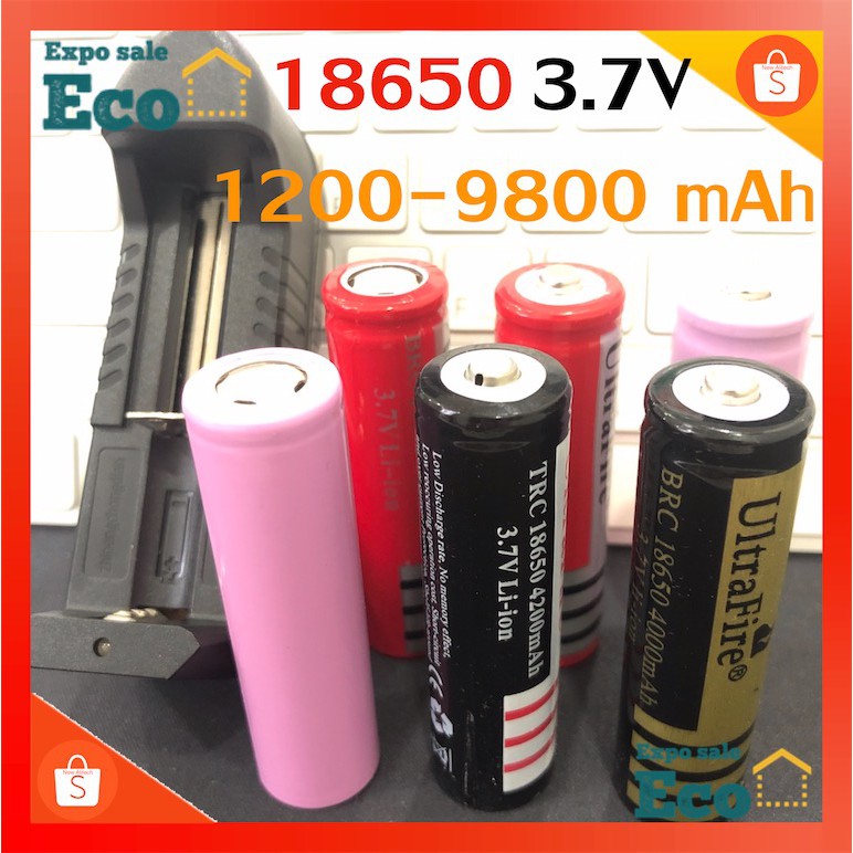 Ecotech ถ่านชาร์จ แท้จากโรงงาน 18650 3.7V 1200-9800 mAh Lithium Ion sony vtc6 UltraFire samsung 30Q 