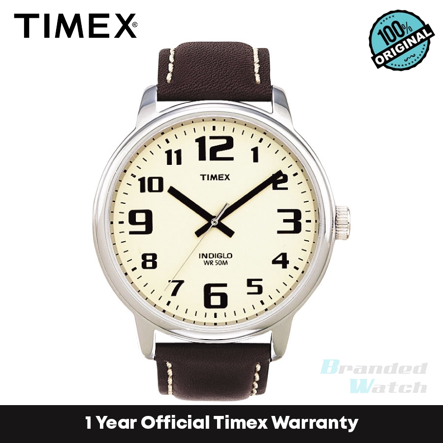 Timex T28201 นาฬิกาข้อมือควอตซ์ อะนาล็อก สายหนัง สีน้ําตาล สําหรับผู้ชายและผู้หญิง