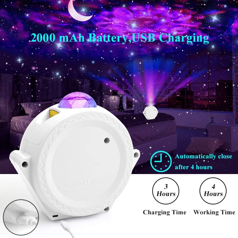 WiFi Starry Sky Night Light LED Galaxy Star Projector Moon Lamp ...