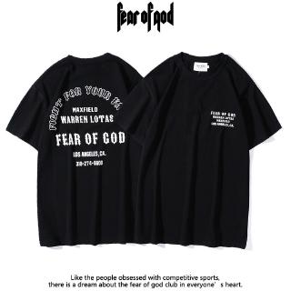 เสื้อยืดผ้าฝ้ายแขนสั้น fear of god plus